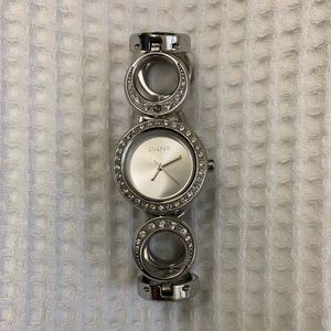 DKNY Silver Rhinestone Watch
